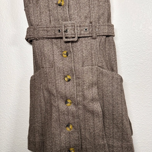 Free People Belong Together Herringbone Pinafore Minidress Women's Small - Picture 6 of 9